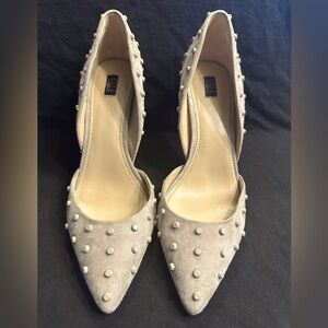 G.I.L.I. Jilee Taupe Suede Studded Pointed Toe